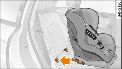 Asiento trasero: Fijar el asiento para niños con ISOFIX